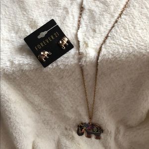 Elephant Necklace and earrings